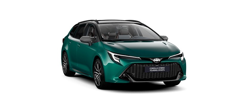 Vooraanzicht van een blauwe Prius Plug-in