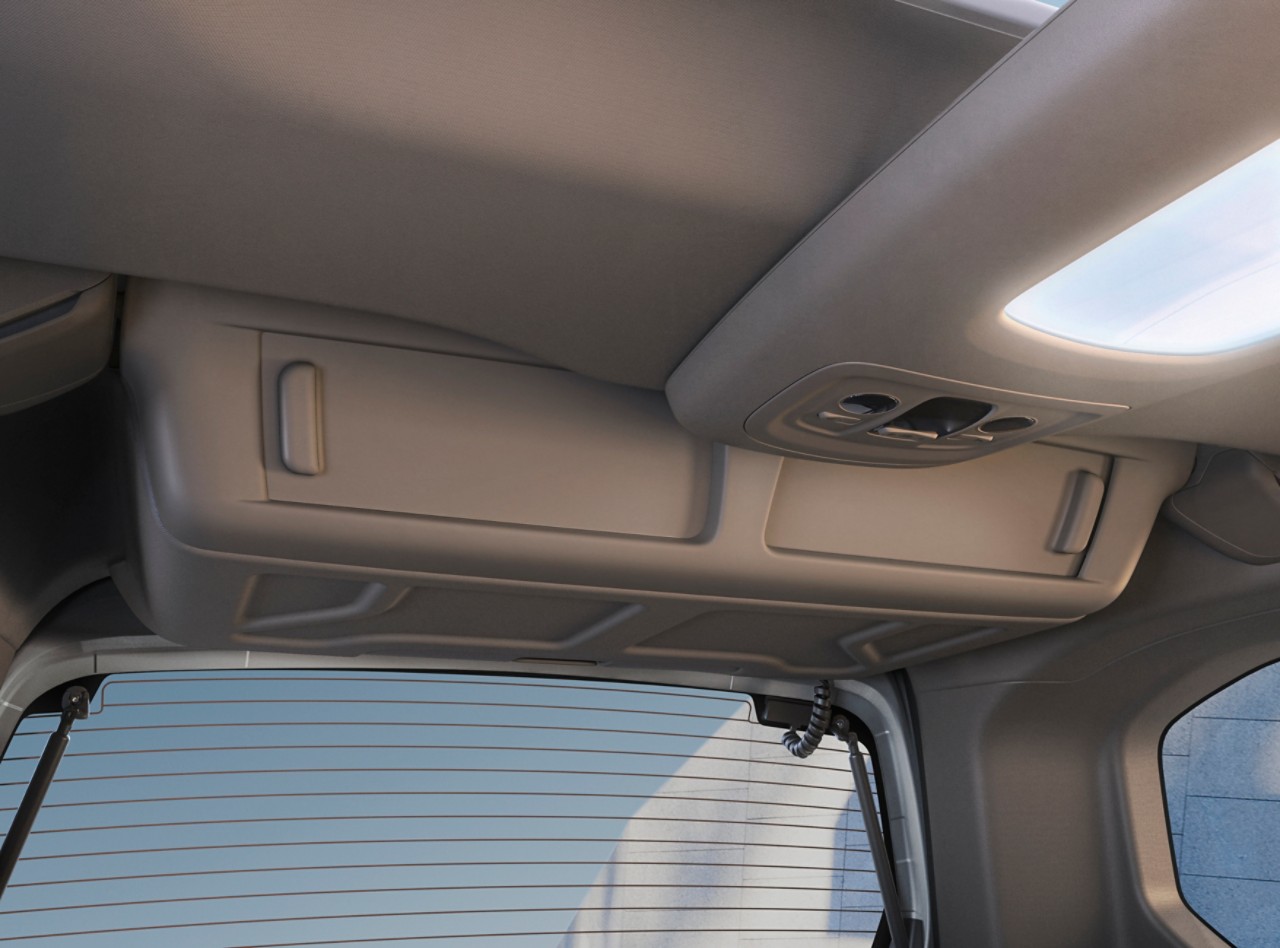 The Proace City Verso’s overhead storage lockers 